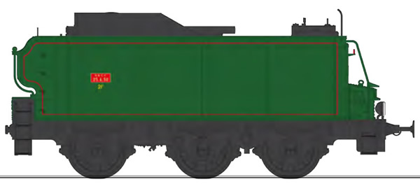 REE Modeles MB-139 - 25 m3 Tender 25 A 50 SNCF, TIA, SNCF green red fillets (only for scenery purpose) Era III